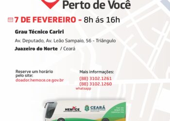 Grau Técnico Cariri realiza mais uma Campanha de Doação Itinerante de Sangue em parceria com o Hemoce