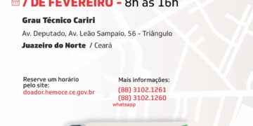 Grau Técnico Cariri realiza mais uma Campanha de Doação Itinerante de Sangue em parceria com o Hemoce