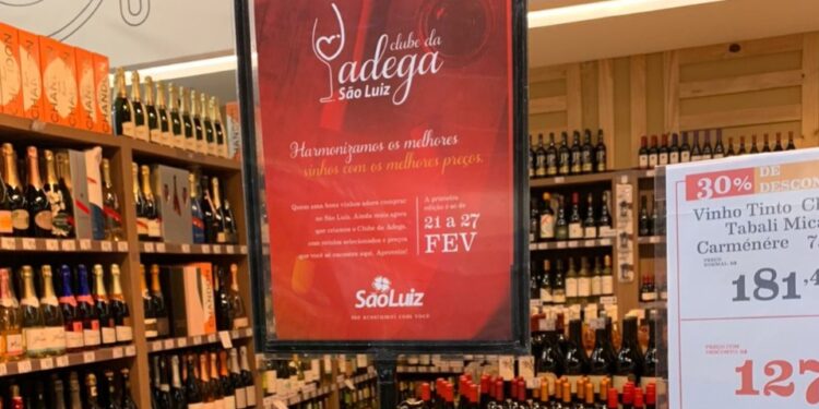 Clube da Adega do Mercadinhos São Luiz tem bebidas com até 40% de desconto
