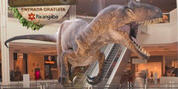 O mundo dos dinossauros chega ao Shopping Parangaba com réplicas em tamanho real