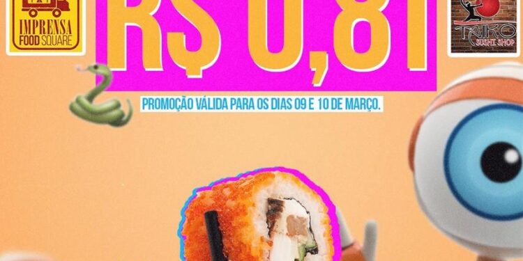 Estabelecimento oferece sushi a R$ 0,81 caso a Jade saia do BBB