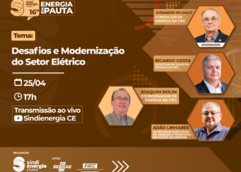 Desafios e modernização do setor elétrico é o tema do 16° Energia em Pauta, na próxima segunda-feira (25)