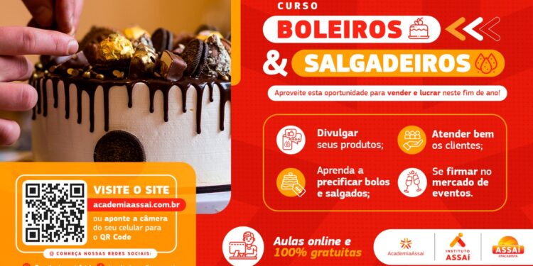 ACADEMIA ASSAÍ LANÇA CURSO GRATUITO DE BOLEIROS(AS) E SALGADEIROS(AS) PARA MICROEMPREENDEDORES(AS) DE TODO O PAÍS