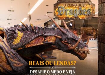 Exposição gratuita “Reino dos Dragões” é atração no Shopping Parangaba