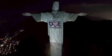 Cristo Redentor se une à Doe de Coração em apoio à doação de órgãos