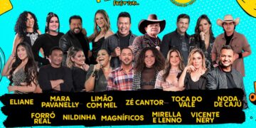 Festival Êêêta Forrozão apresenta shows de Magníficos, Noda de Caju, Limão com Mel, Mara Pavanelly, Vicente Nery, Forró Real, Toca do Vale, Zé Cantor, Eliane, Nildinha e Mirela & Leno neste sábado (23), no Marina Park